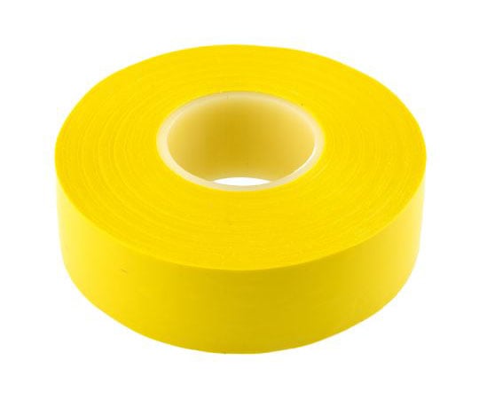 PVC絶縁テープ　黄,幅：19mm,長さ：20m