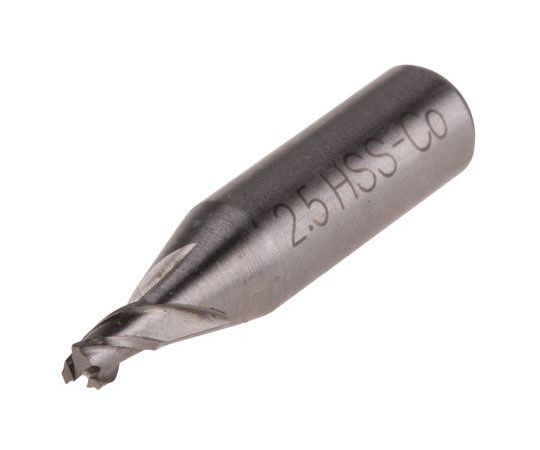 エンドミル　全長26　mm　HSCo　カット長さ4mm　カッター径2.5mm