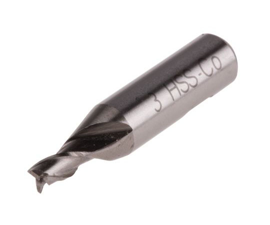 エンドミル　全長28　mm　HSCo　カット長さ4.5mm　カッター径3mm