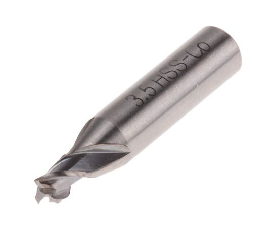 エンドミル　全長30　mm　HSCo　カット長さ5.5mm　カッター径3.5mm