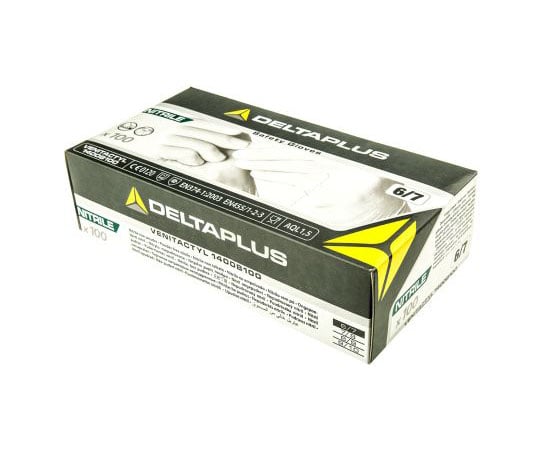 ニトリル手袋　耐薬品性　100入り　青　6.5　-　S