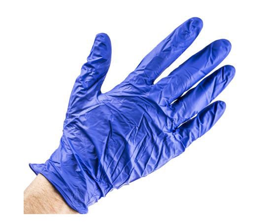 ニトリル手袋　耐薬品性　100入り　青　8.5　-　L