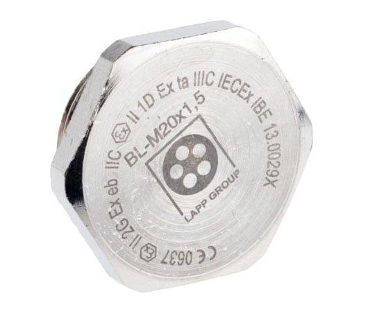 ケーブルグランドプラグ,ブランキング,材質：ニッケルめっき真鍮,径：M20 1袋（5個入）