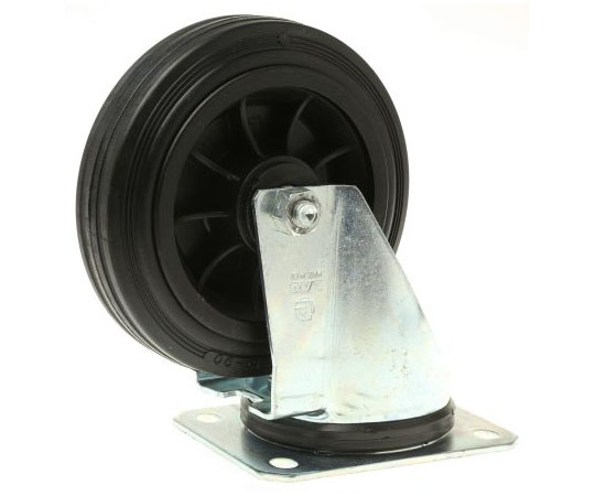 スイベルキャスター　タイヤ材　ゴム　取付けプレートサイズ　135　x　110mm