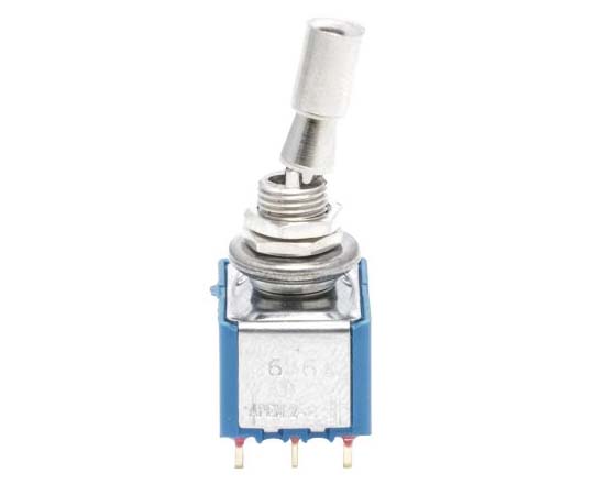 トグルスイッチ　ラッチ　3極双投（3PDT）　パネルマウント　4　A　@　30　V　dc　ハンダ端子