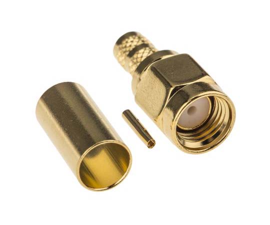 同軸コネクタ,RPSMAP　ケーブルマウント　プラグ　ストレート　圧着