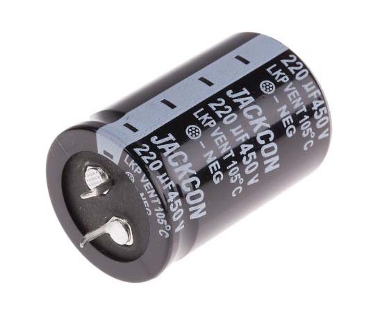 電解コンデンサ　220μF　450V　dc