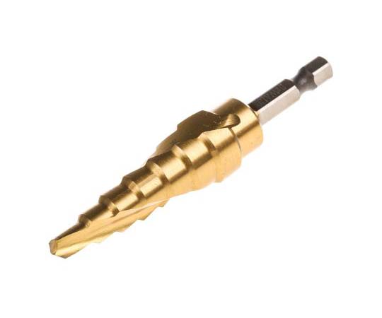 ステップドリルビット　Dewalt　HSS　8　→　18mm　6段　ドリル深さ18mm