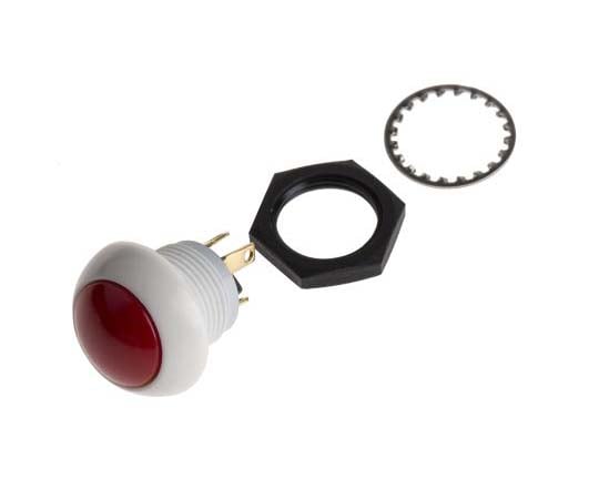 押しボタンスイッチ 5 A @ 28 V dc モーメンタリ パネルマウント 双極双投（DPDT） 12mm IP64 P9-113191
