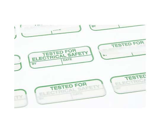 印刷済み緑ラベル　120枚入り　緑　白　Tested　For　Electrical　Safety