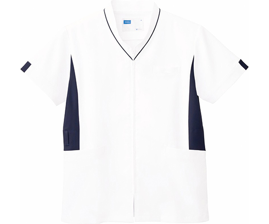 男女兼用スクラブ　ホワイトネービー　LL