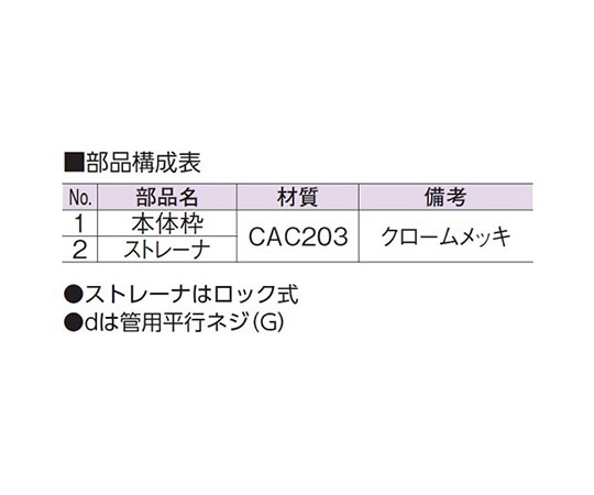 63-7872-25 C型排水目皿（内ネジ） D-SNC 50 【AXEL】 アズワン