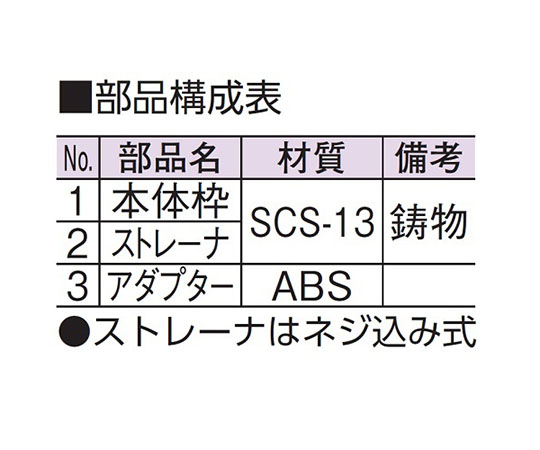 ステンレス製排水目皿（VP・VU兼用）　D-3VS-PU 50