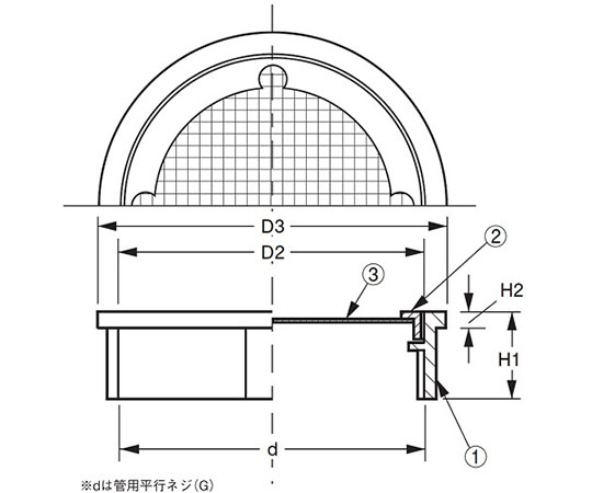 63-7874-87 脱着式防虫目皿（内ネジ） D-3BZ-E 125 【AXEL】 アズワン