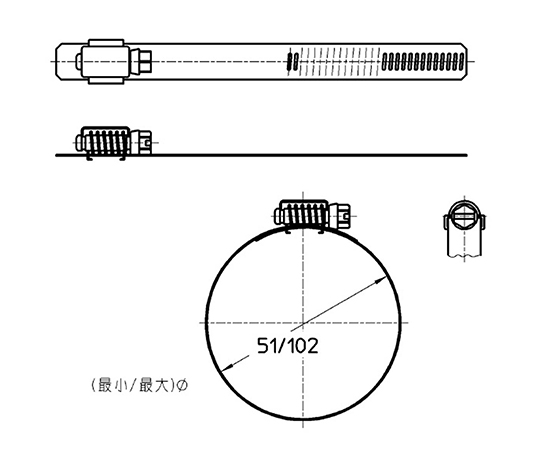 ステンレス自在バンド　許容寸法78～101mm　D10-HS56