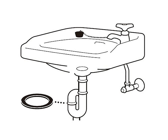 63-7905-41 トラップ用平パッキン 排水管径32mm用 PP40-54S-32 【AXEL