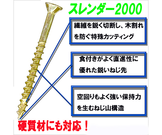 スレンダー2000　3.3×30mm×ねじ部20mm　910個入