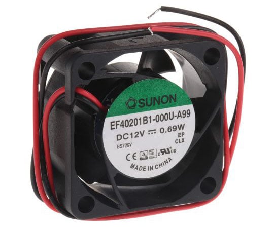 軸流ファン　電源電圧：12　V　dc　40　x　40　x　20mm　DC　（EFシリーズ）　角型