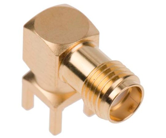 SMAジャック　PCBマウント,　ジャック,　ライトアングル　はんだ