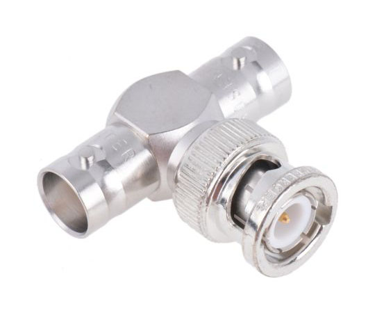 同軸　変換アダプタ　T型分岐　BNC　ジャック　-　BNC　-　プラグ　-　ジャック