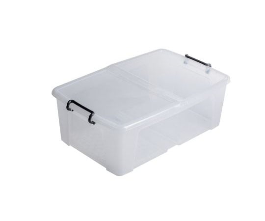 収納ボックス 50L, 230mm x 450mm x 700mm ポリマー 透明 1袋（5個入）