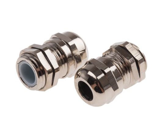 ケーブルグランド, 径：PG9, 材質：ニッケルめっき真鍮, ロックナット付き 1袋（5個入）