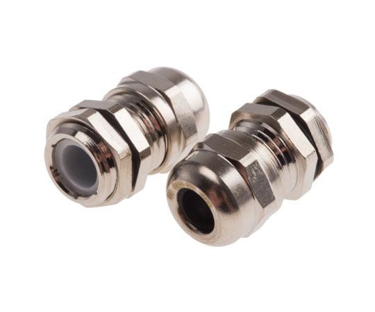 ケーブルグランド, 径：PG7, 材質：ニッケルめっき真鍮, ロックナット付き 1袋（5個入）