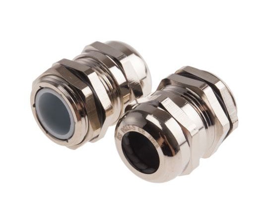 ケーブルグランド, 径：PG13.5, 材質：ニッケルめっき真鍮, ロックナット付き 1袋（5個入）