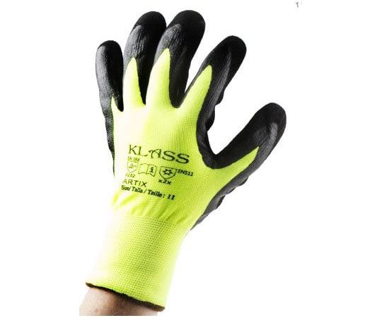 綿手袋　耐寒性　黒