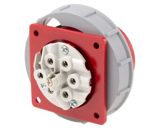 電源コネクタ　（産業用コネクタ　）,　Optima　Sevenシリーズ,　パネルマウント,　ソケット,　赤