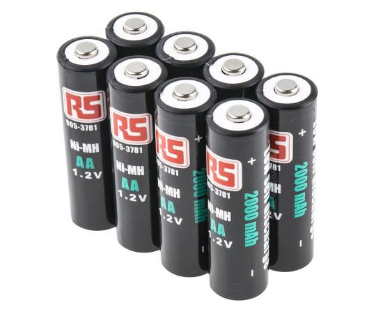 63-8070-68 充電式単三電池 ニッケル水素 1.2V, 2000mAh 1袋（8