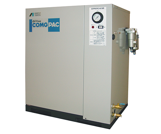 オイルフリーコンプレッサ　0.75KW　単相100V　60Hz　70L/min