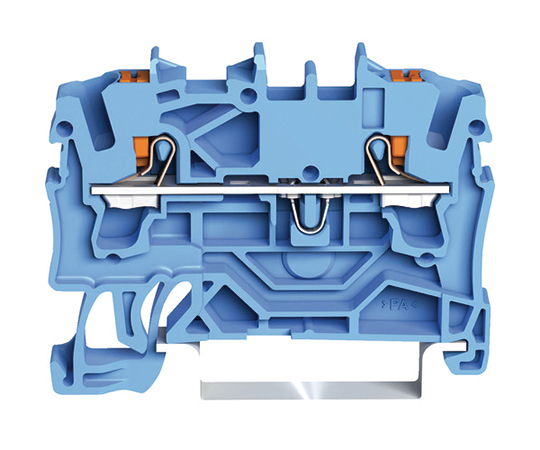 プッシュボタン操作タイプ　スプリング式中継端子台2202シリーズ2線式用