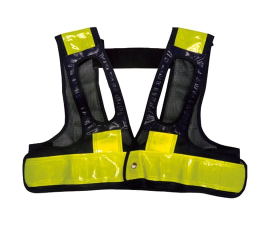 フルハーネス用安全ベスト「装着できるんです」<紺/黄>