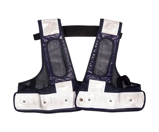 フルハーネス用LED安全ベスト/赤LED 装着できるんです 紺/白