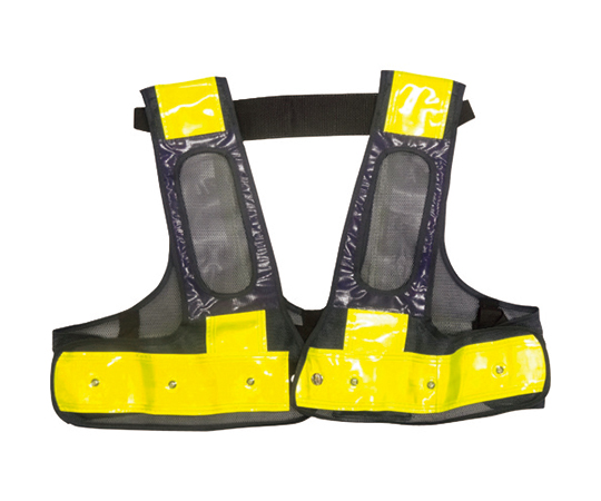 フルハーネス用LED安全ベスト/赤LED 装着できるんです 紺/黄