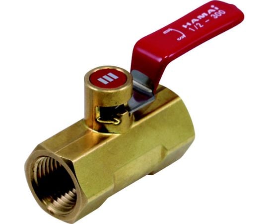 63-9464-10 黄銅製ロック機能付きボールバルブ（レバー） 呼び径（A）20 （B）3/4 BBS-B51-20RC 【AXEL】 アズワン