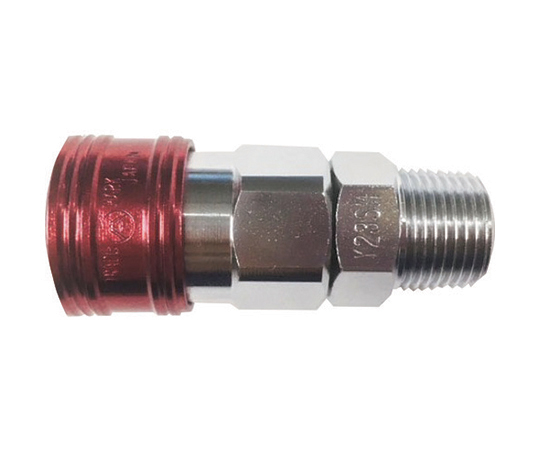 金属カップリング BLY-Cシリーズ カラーカップリングソケット（めねじ取付用） レッド 10個入 相手側取付サイズRc1/2