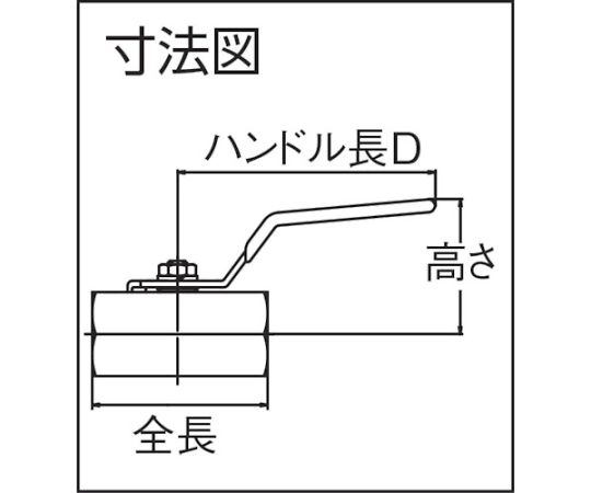 ステンレス製禁油処理ボールバルブ（レバー）　呼び径（A）8　（B）1/4　BSS-43-08RC