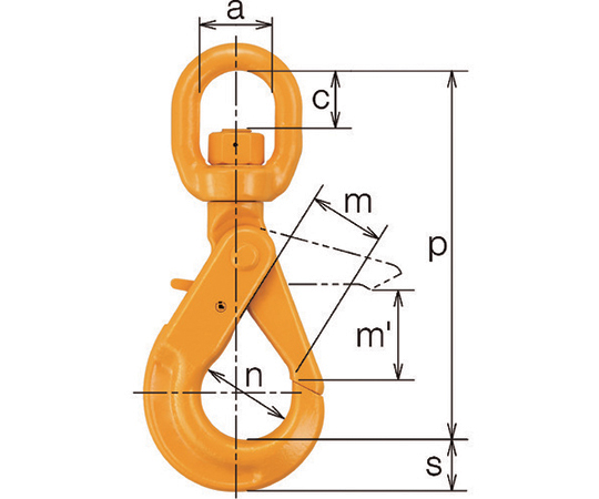 チェンスリング カナグ部材（アイタイプ） スイベルフックHJK 基本使用荷重3.2t