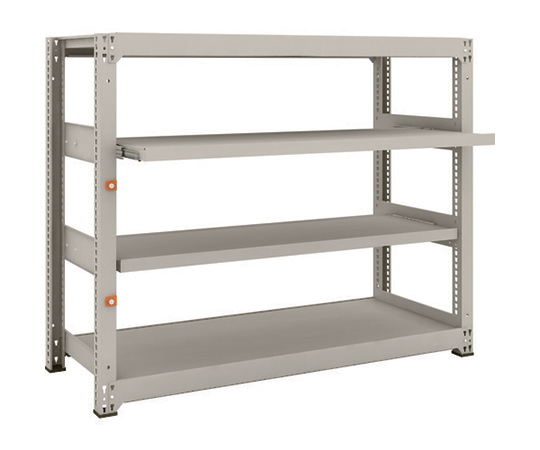 スチールラック M3型中量棚 1500X571XH1200 4段うちスライド2段 単体