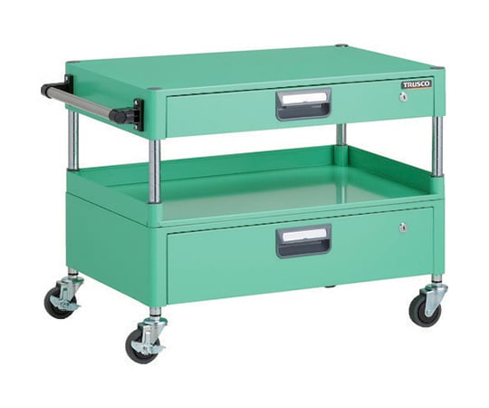 フェニックスワゴン 省音 750X500XH600 引出付 3方棚板付 YG色