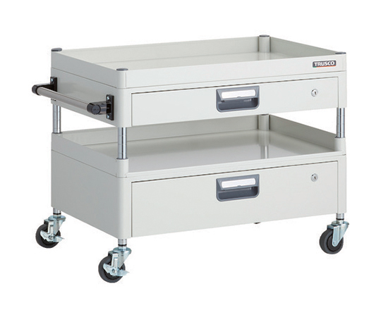 フェニックスワゴン 省音 750X500XH600 引出付 3方棚板付 W色