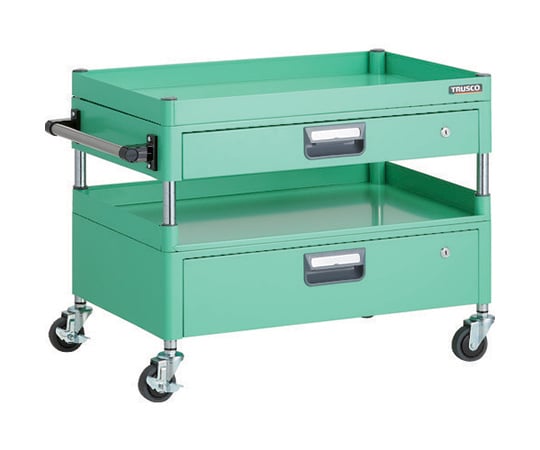 フェニックスワゴン 省音 750X500XH600 引出付 3方棚板付 YG色