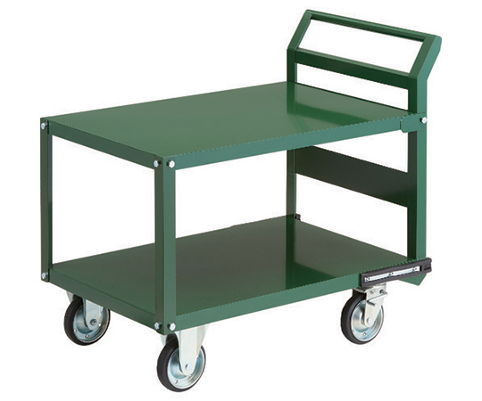 鋼鉄製運搬車　900X600　片袖2段型　ハンドル側自在タイプ　プレス車