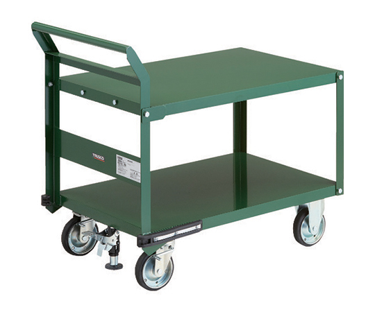 鋼鉄製運搬車 900X600 片袖2段型 ハンドル側自在タイプ プレス車 Lストッパー付 PH-22RSS