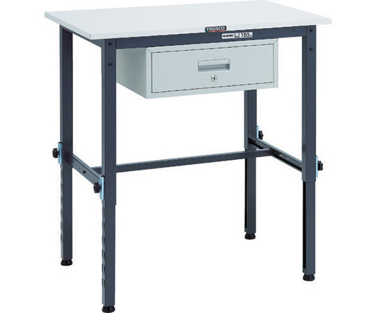 軽荷重作業台高さ調節式（150kg）AEM型 900X600XH650～950 1段引出付 ダークグレー色