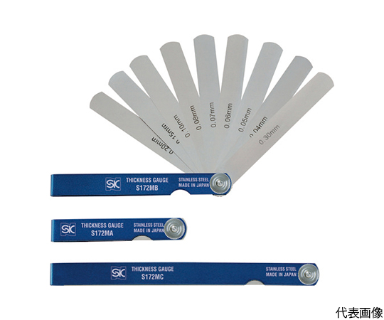 スキマゲージ ステンレスシクネスゲージ 100mm 9枚 厚さ0.04～0.30mm