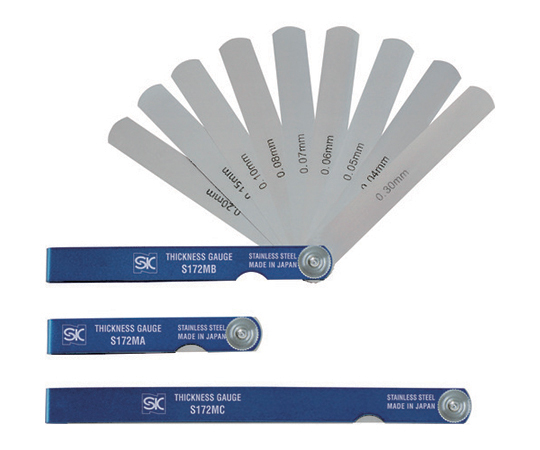 スキマゲージ ステンレスシクネスゲージ 150mm 9枚 厚さ0.04～0.30mm
