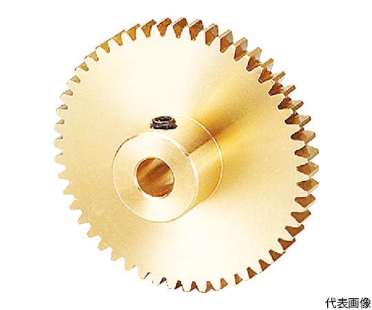 黄銅平歯車 形状B1　モジュール0.8　歯数60　歯幅5mm　穴径Φ6mm